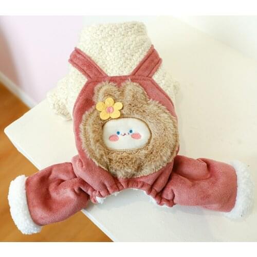 Pet dog cotton padded clothes Autumn and winter warm puppy cotton padded clothes Plush and thickened puppy clothes