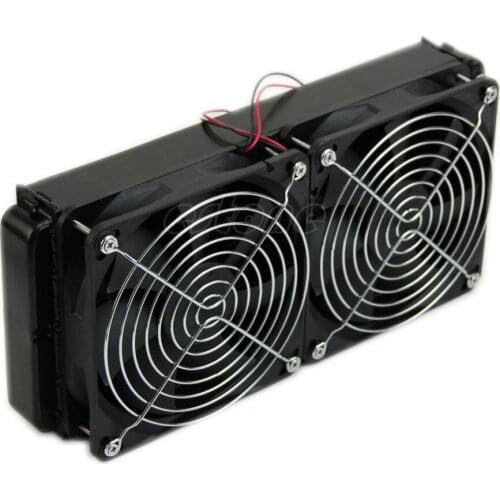 1pc 240mm Aluminum Computer Radiator Water Cooling Cooler 2 Fans For CPU Heatsink C26