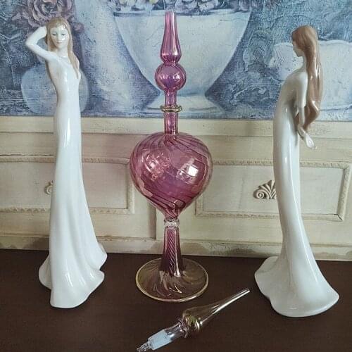 1 Pcs Functional Use Bottles Handmade Blown Glass Body Fragrance 2 pcs Cover for Perfume and Dispenser Body Fragrance Refillable Elegant Home Decoration Object Gift For Valentines Day