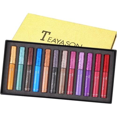 12X Metal Glitter Liquid Eye Shadow Set Smooth Matte Highlighter Eye Shadow