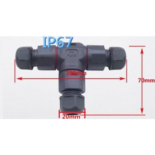 2pcs L20 T Shape IP67 Waterproof Connector Solar Panel Screw Fixed 3 Pin Cable Wire Plug Socket Joint HT23king Cable Industrial