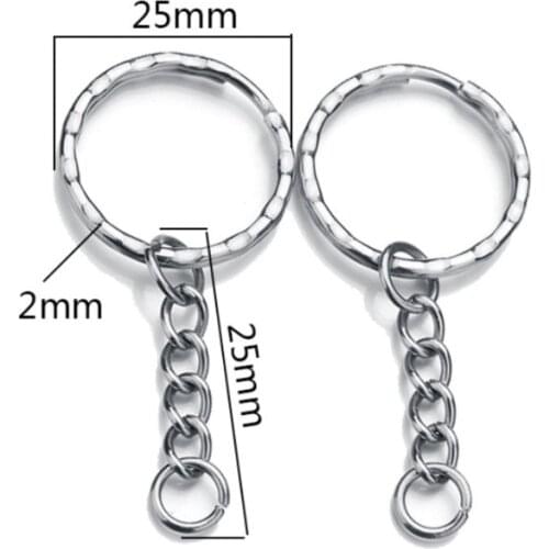 5/10/20/30Pcs 53mm(2 1/8") Long Dull Silver Color Key Chains Rings Keychain Door Key Car Key DIY Jewelry Accessories
