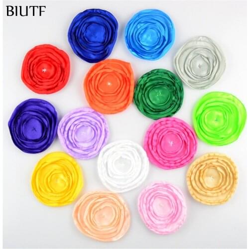 50pcs/lot Artificial Burned Silk Flower Roasted Floral 5 Layers Flat Back girl Headband DIY Accessories TH214