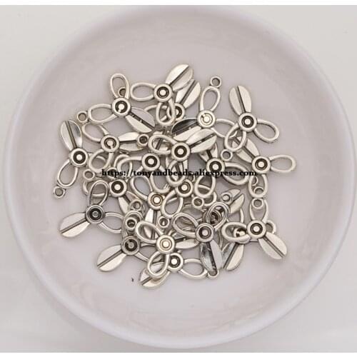 50Pcs/Lot) Zinc Alloy Tibetan Silver European Charm Scissors-Shape Pendant Size 15X12mm HA12042B