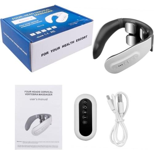 6 Modes Smart Electric Neck Massager Cervical Massage Heating Relief Shoulder and Neck Pain Physiotherapy with 4D Magnetic Heads