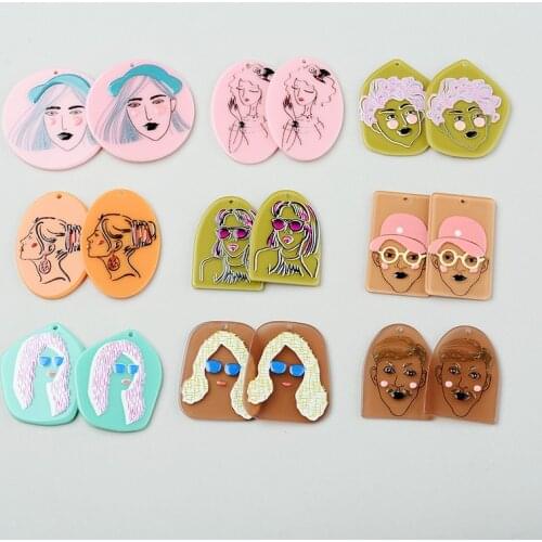 6PCS/lot Sexy Beauty Portrait Jewelry Accessories Hand Made Earrings Connectors DIY Pendant Jewelry Findings Components Charms