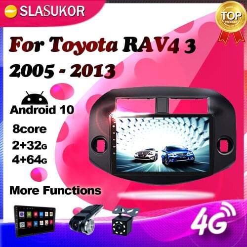 4+64G Android For Toyota RAV4 RAV 4 3 XA30 2005 2006- 2013 Auto Car Radio Multimedia Video Player Navigation GPS No 2 din 2din