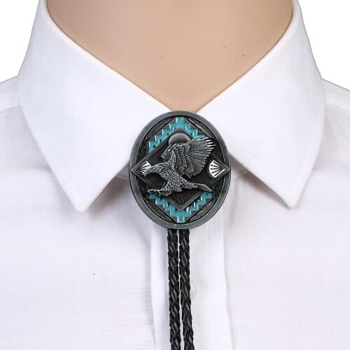 Western Bolo Tie Pendant Necklace Dance Rodeo Bola Bolo Tie Metal for Women Cowboy Leather Necktie Mens Necklace Jewelry