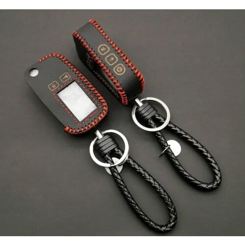 TW-9010 Stylish Leather Key Case Cover for Tomahawk Folding TW9010 TW9020 TW9030 Car Flip Remote Control Protect Shell