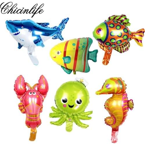 Chicinlife 5Pcs Under The Sea Shell Foil Balloons Happy Birthday Party Baby Shower Decoration Kids Toy Party Balloon