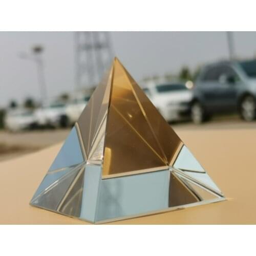 Color Prism Pyramid Crystal Energy Generator Prisms 80mm K9 Glass Teaching Experiment Tool Customizable Family Decoration Gift