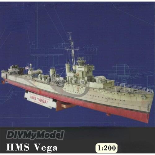 DIYMyModeI British L41 class Vega Star Destroyer 1:200 DIY Handcraft Paper Model Kit Handmade Toy Puzzles Gift Movie prop