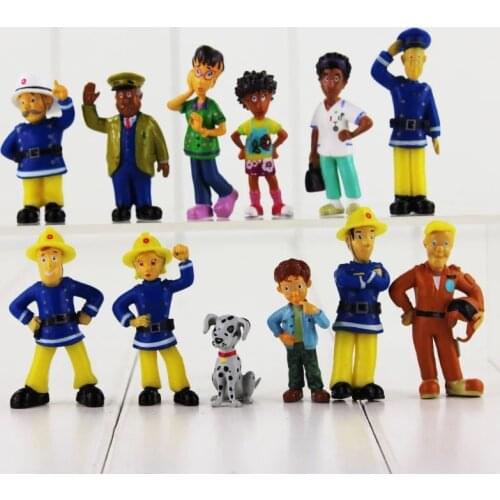 3-6cm 12pcs/Lot Cartoon Anime Fireman Sam Figure PVC Action Figure Toys Children Gifts