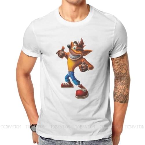 Crash Bandicoot Wolf Video Game Good Job TShirt Men Alternative Loose Harajuku Crewneck Cotton T Shirt 2020