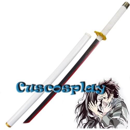 Hot Anime Demon Slayer: Kimetsu No Yaiba Cosplay Props Kyojuro Rengoku Wooden Sword Weapons Cosplay Replica Prop for Comic Party