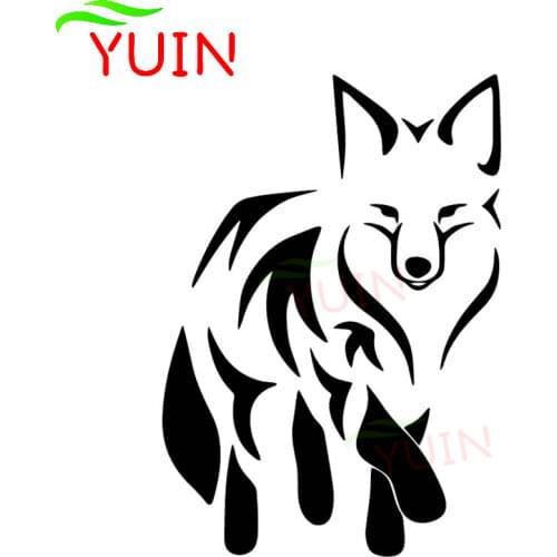 Cunning Fox Cartoon Decoration Creative Fashion Sticker Personality PVC Waterproof Sunscreen Decal Black/white/red/laser/silver