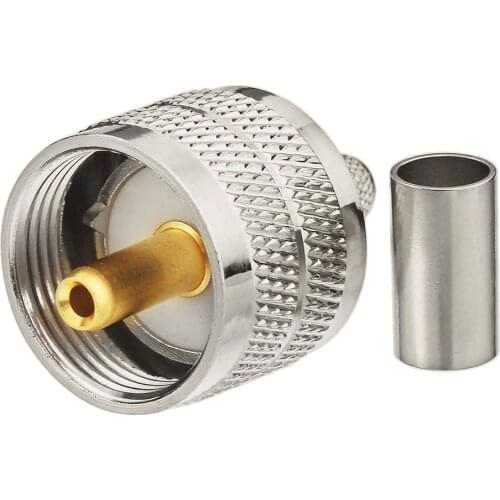 Superbat UHF Series UHF PL-259 Crimp Plug RF Coaxial Connector for RG58 RG400 RG142 LMR195 Cable