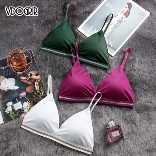 VDOGRIR Sexy Women Bra Bralette Lingerie push up Bras Ice Silk Seamless Underwear Bralette Lady Lingerie Panties Bra Bikini Sets