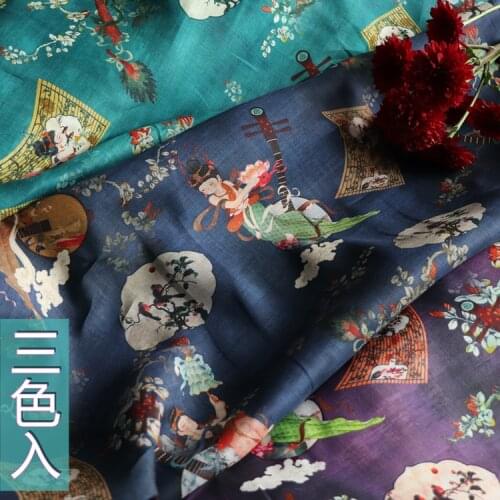 Flying Fairy High Quality Natural Pure Ramie Linens Cloth Fabric Summer Thin Chinese Style Robe Dress Tissu Diy Sewing