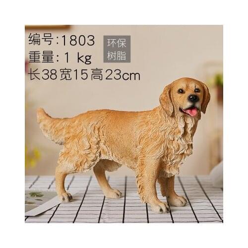 Dog furnishings pet golden retriever model living room creative decoration wine cabinet TV cabinet home resin sculpture merry