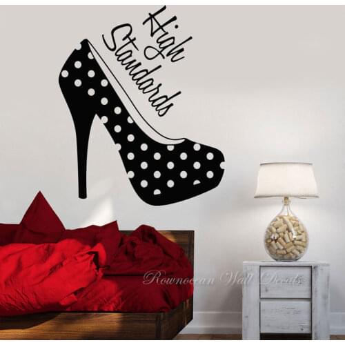 Fashion Womens High Heel Shoes Wall Sticker Vinyl Interior Home Decor Girls Room Decals Shoes Shop Window Poster Murals 4811