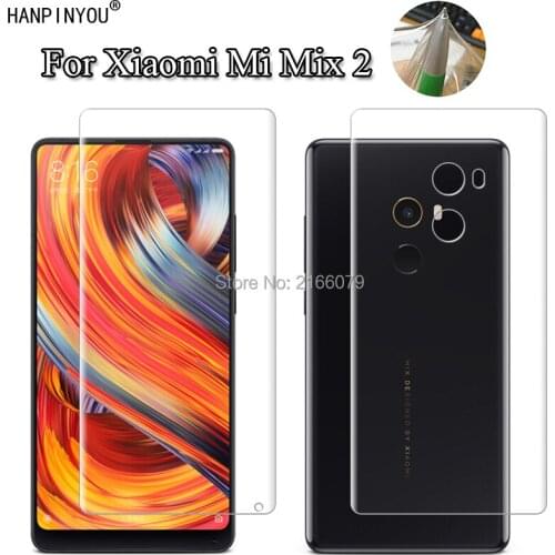 For Xiaomi Mi Mix 2 Mix2 5.99" Soft TPU Front Back Full Cover Screen Protector Transparent Protective Film + Clean Tools