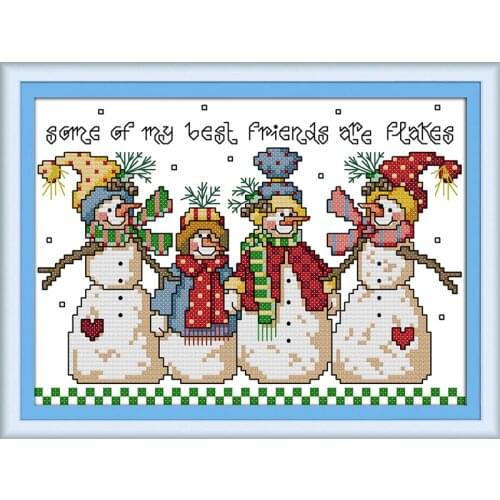 Joy Sunday Snowman Counted Cross Stitch 11CT Printed 14CT Cross Stitch Set DIY handmade Cross-stitch Kits Embroidery Needlework