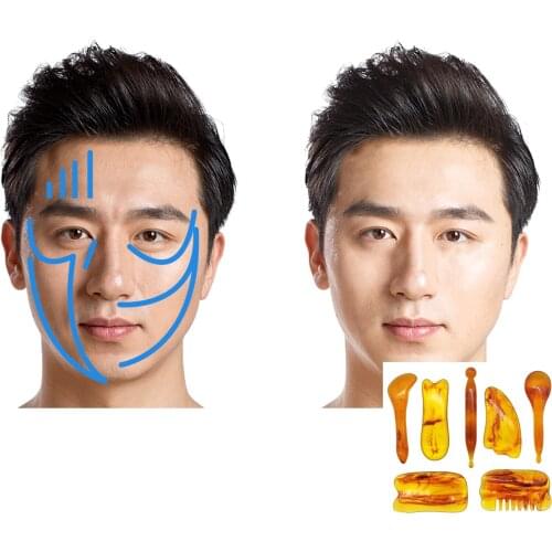 Natural Gua Sha Stone Set Guasha Board Body ​​For Face ​Neck ​Skin Lifting Meridian Wrinkle Remover Massager Tool Beauty Spa