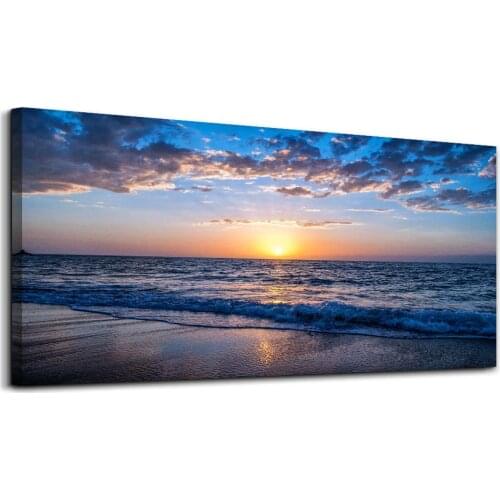 Wall Art Moon Sea blue Ocean Landscape Paintings Bedroom Canvas Art Print wall art for living room Paintings Drop shipping