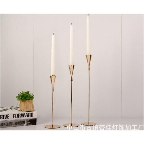 New Candlestick candle cup Candlestick simple gold home romantic candlelight dinner aluminum Candlestick ornaments