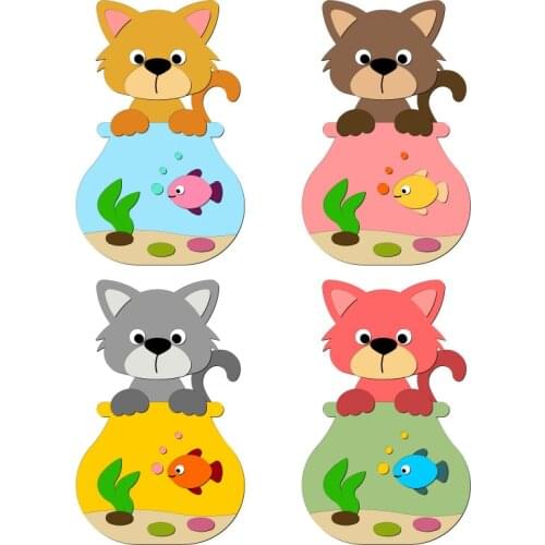 New Fish Tank Puzzle Wooden Dies Cutting Dies Scrapbooking /Multiple Sizes /V-8408 Compatible with most die cutting machines