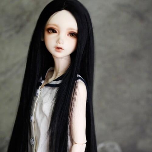 1/3 1/4 1/6 1/8 Black Straight Style Hair High Temperature Wire BJD Wig For Toy Doll