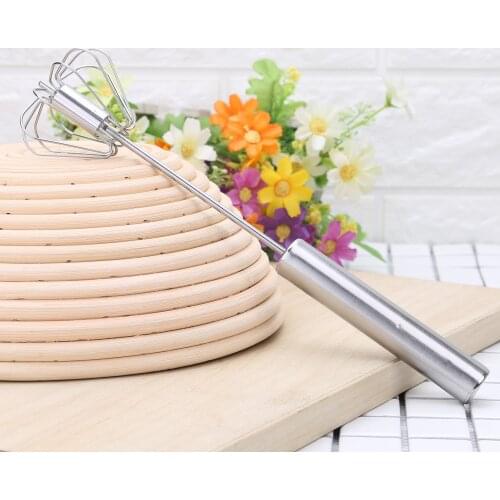 Stainless Steel Semi-automatic Rotation Beater Hand Pressure Mixer Silver Egg Stiring Tool Kitchen Non-stick Flexible Cracker AX