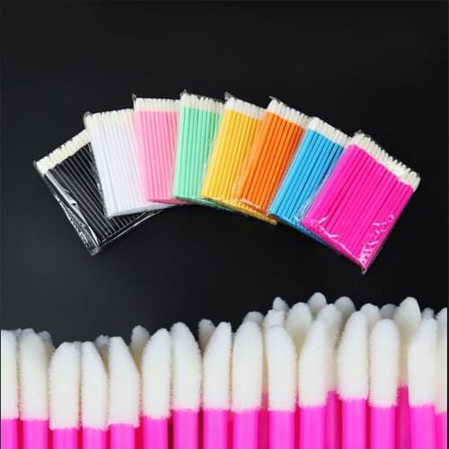 100PCS Disposable Lip Brush Eyelash Makeup Brushes Lipstick Glossy Wands Mascara Applicator Lash Extension Cleaner Cosmetic Tool