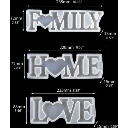 Love Home Family Silicone Mold Love Sign Word Mold Epoxy Resin Molds Art Crafts