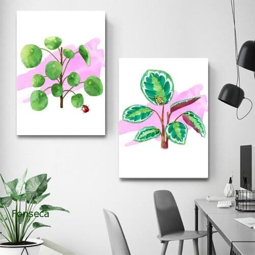 Modern Kids Room Nursery Decor Cartoon Plant Insect Canvas Canvas Painting Nordic Bee ladybug Poster Wall Art Pictures