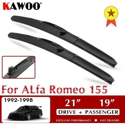 KAWOO Wiper Front Car Wiper Blades For Alfa Romeo 155 October 1992 - Nov. 1998 Windshield Windscreen Window 21"+19" LHD RHD