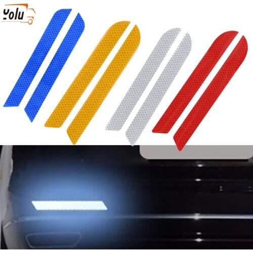 YOLU 2pcs Car Bicycle Reflective Sticker MTB Mountain Bike Protect Frame Protect Reflective Fork Decal Tape Bike Stickers