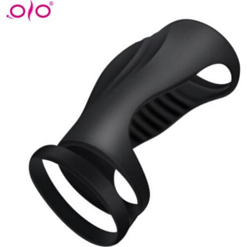OLO Penis Extender Sleeve Reusable Foreskin Ring Cock Ring Penis Enlargement Enhancer Dick Sex Toys For Men Intimate Goods
