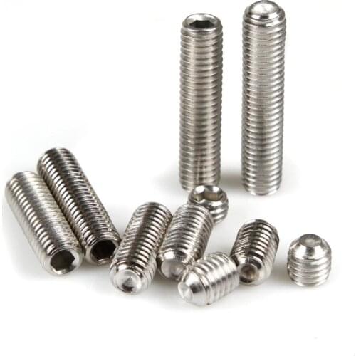 20pcs M8*6/8/10/30/40mm 304 Stainless Steel Metric Thread Grub Screws Flat Point Hexagon Socket Set Screws Headless