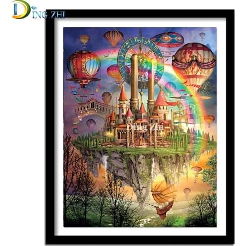 Magic Fairy Tale Castle Diamond Painting 5D Diy Embroidery Hot Air Balloon Full Square Round Drill Cross Stitch Home Decoration