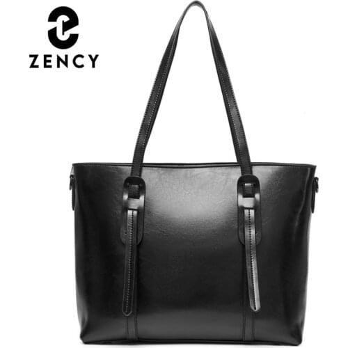 Zency 2021 New Design Handbag Soft Genuine Leather Lady Crossbody Bag Large Capacity Womens Tote Casual Shopping Shoulder Bag