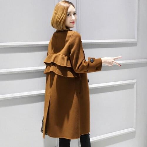 Coat 2020 Long 200% Women Double-sided Wool Jacket Korean Fashion Ladies Coats Jackets Abrigos Mujer Elegante KS2829 KJ5065