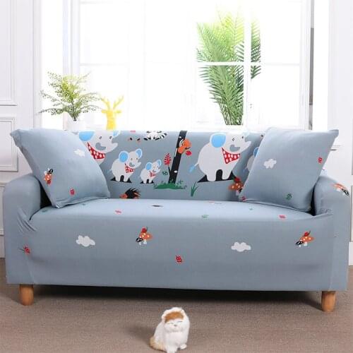 1/2/3/4-seater Printed Sofa Cover Slipcover Stretch Couch Cover For Living Room Furniture Protector Polyester Cubre Sofa