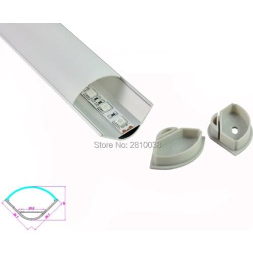 10 X 1M Sets/Lot 60 Angle Anodized LED profil opal and AL6063 Led lichtleiste 1M aluminium for kitchen or cabinet corner lights