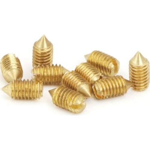 1000pcs M2 M2.5 M3 M4 M5 pure brass slotted cone point headness set gurb screw