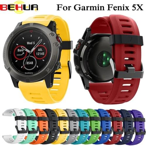 26mm Silicone Wristbands for Garmin Fenix 5X 5X Plus 3 3 HR 6 6 Pro Strap Fashion Sport Outdoor GSP Smartwatch Replacement band