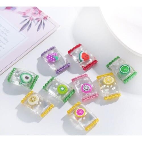 5 Pcs Mini Fruit Candy DIY Filling Accessory for Phone Case Decoration Miniature Resin Fruits Candy Chocolate