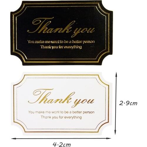 800pcs/lot Thank You Golden with Black White simple design DIY Gift Stickers Baking Packaging