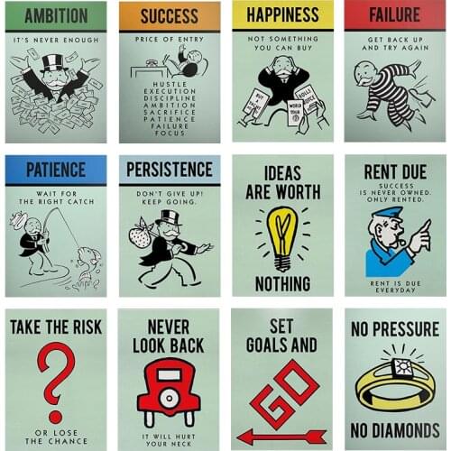 Alec Monopoly Inspiration Canvas Painting Successful Ambition Posters and Prints Art Print Mural Home Wall Decoration Cuadros